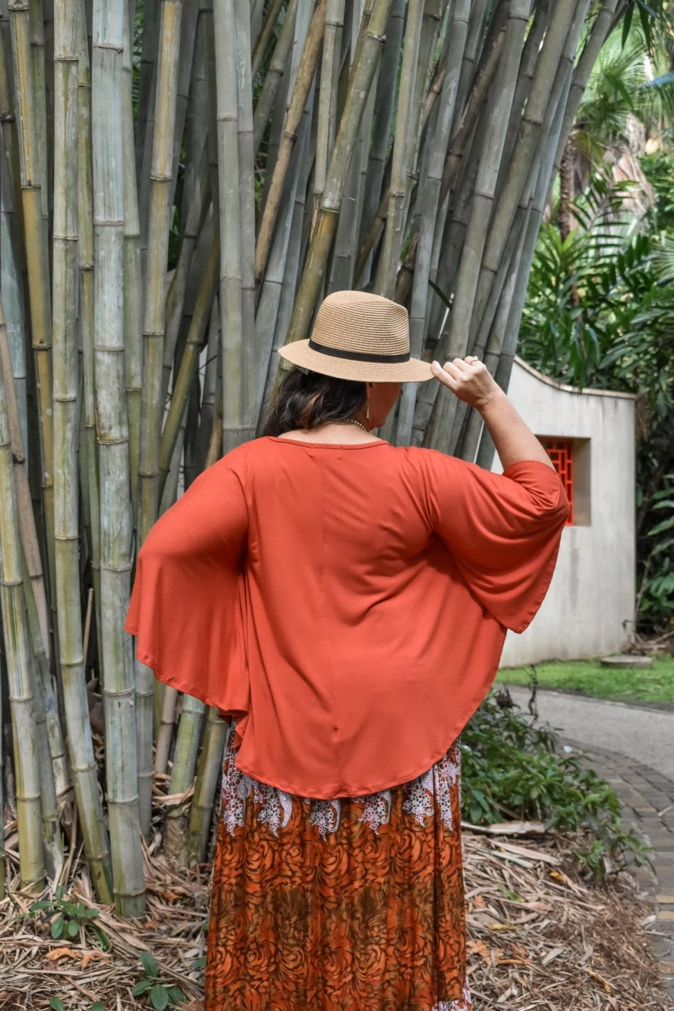 Avalon Batwing Top - Tangerine