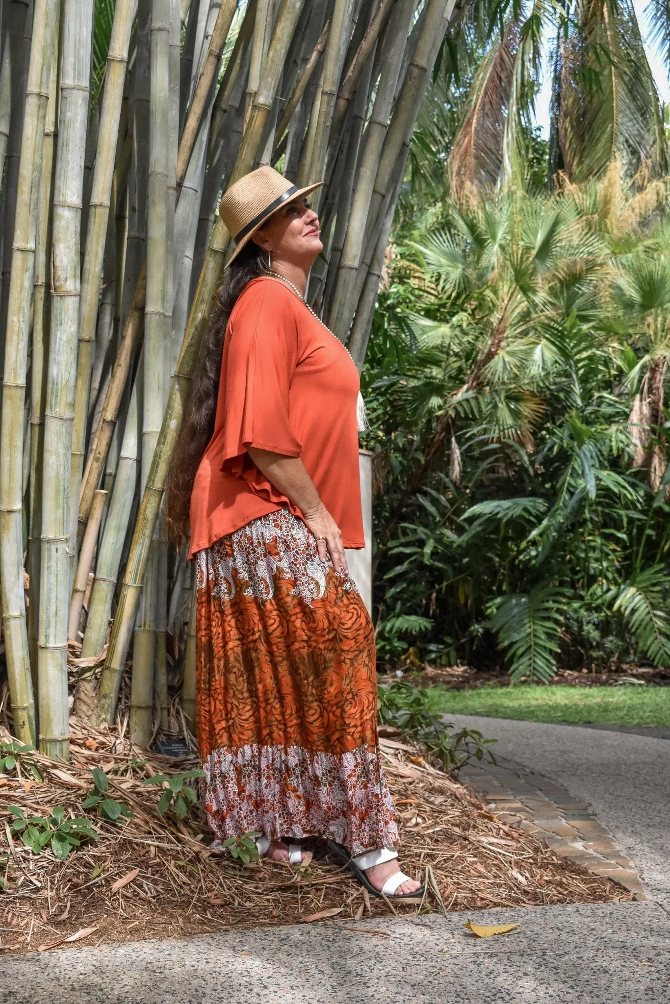 Avalon Batwing Top - Tangerine