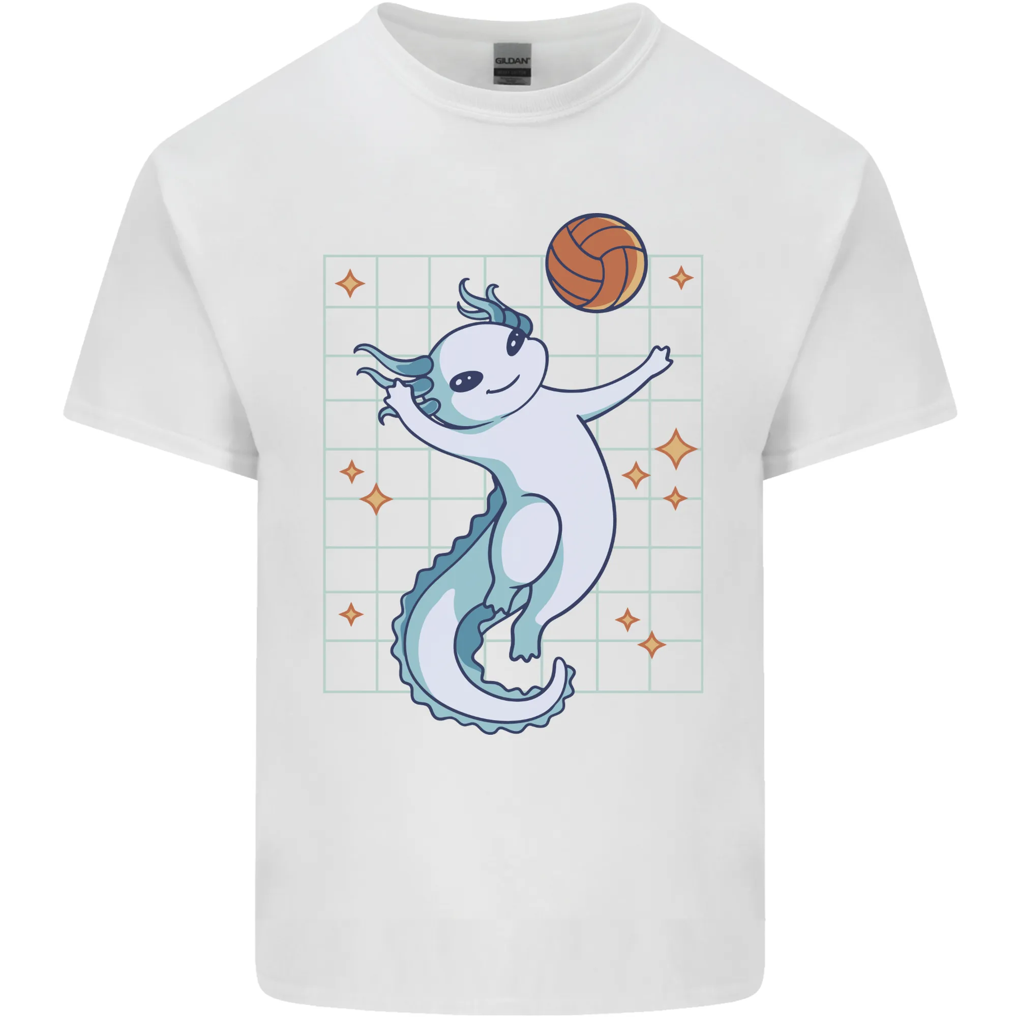 Axolotl Playing Volleyball Kids T-Shirt Childrens