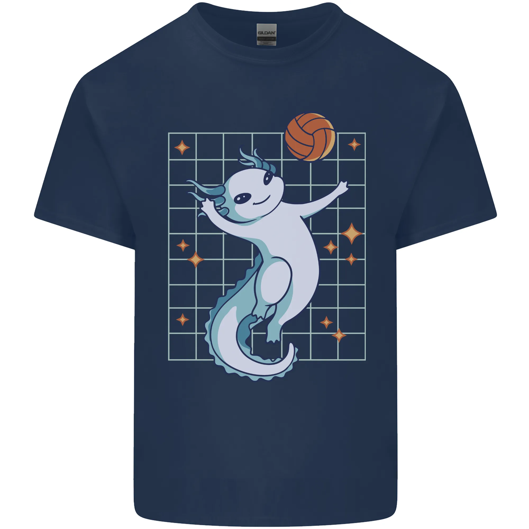 Axolotl Playing Volleyball Kids T-Shirt Childrens