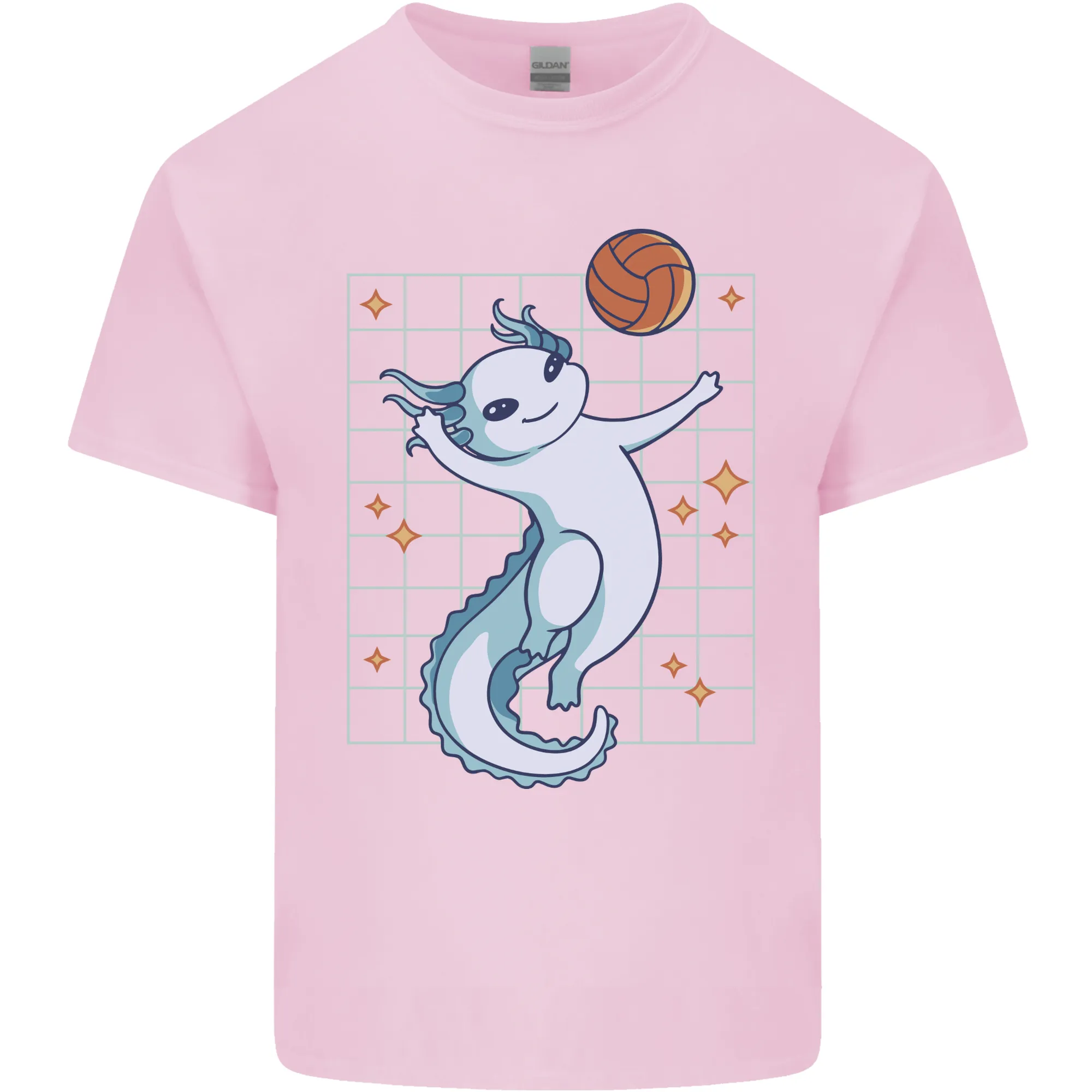 Axolotl Playing Volleyball Kids T-Shirt Childrens