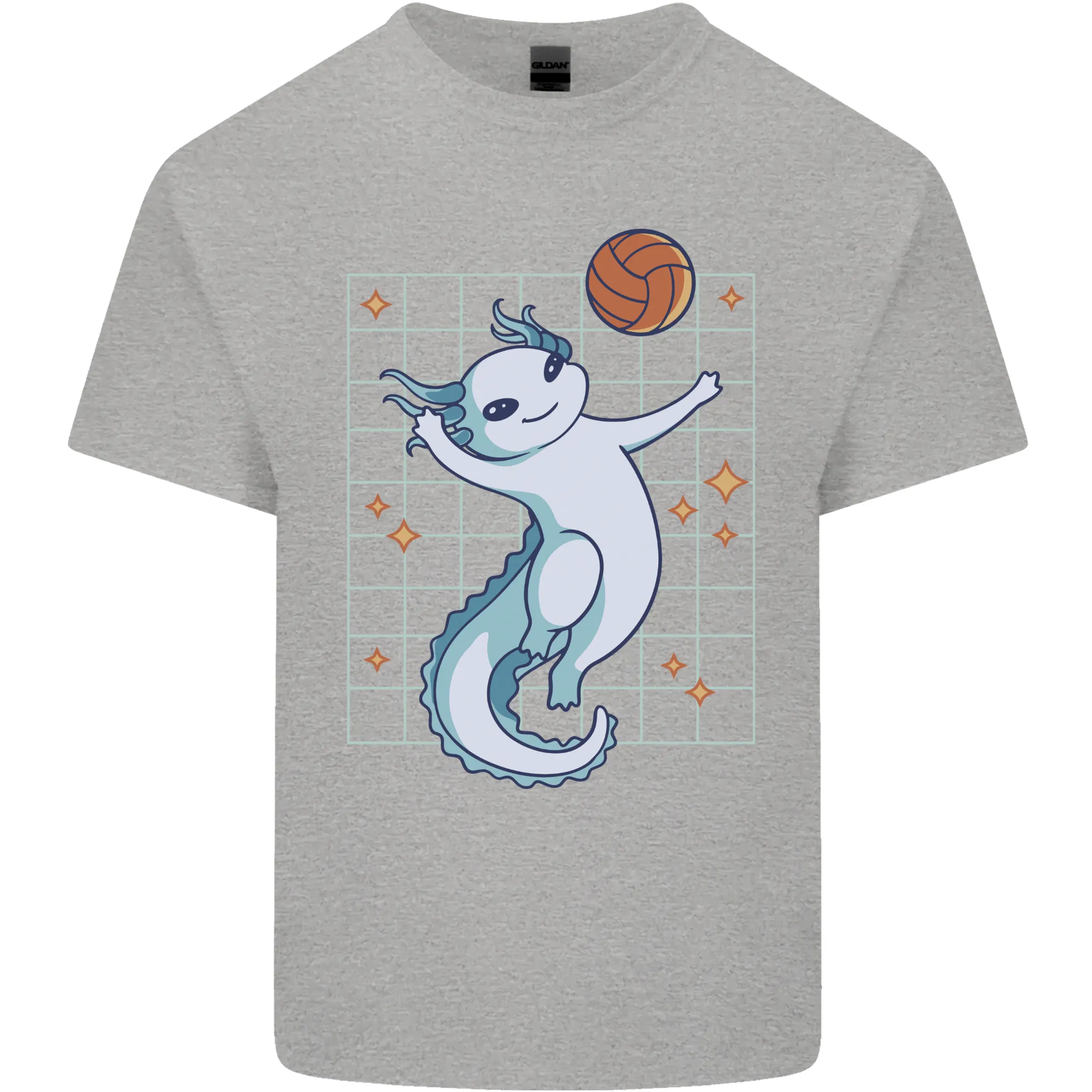 Axolotl Playing Volleyball Kids T-Shirt Childrens