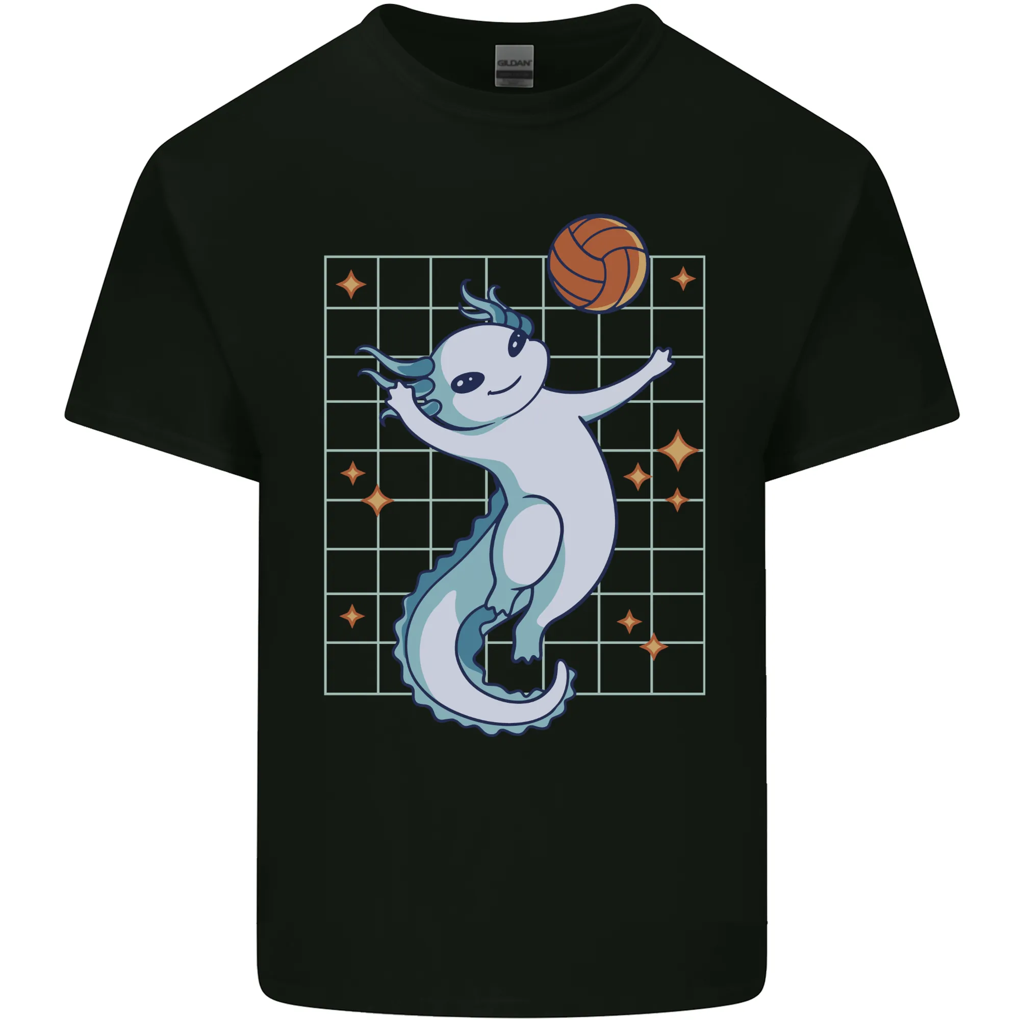 Axolotl Playing Volleyball Kids T-Shirt Childrens