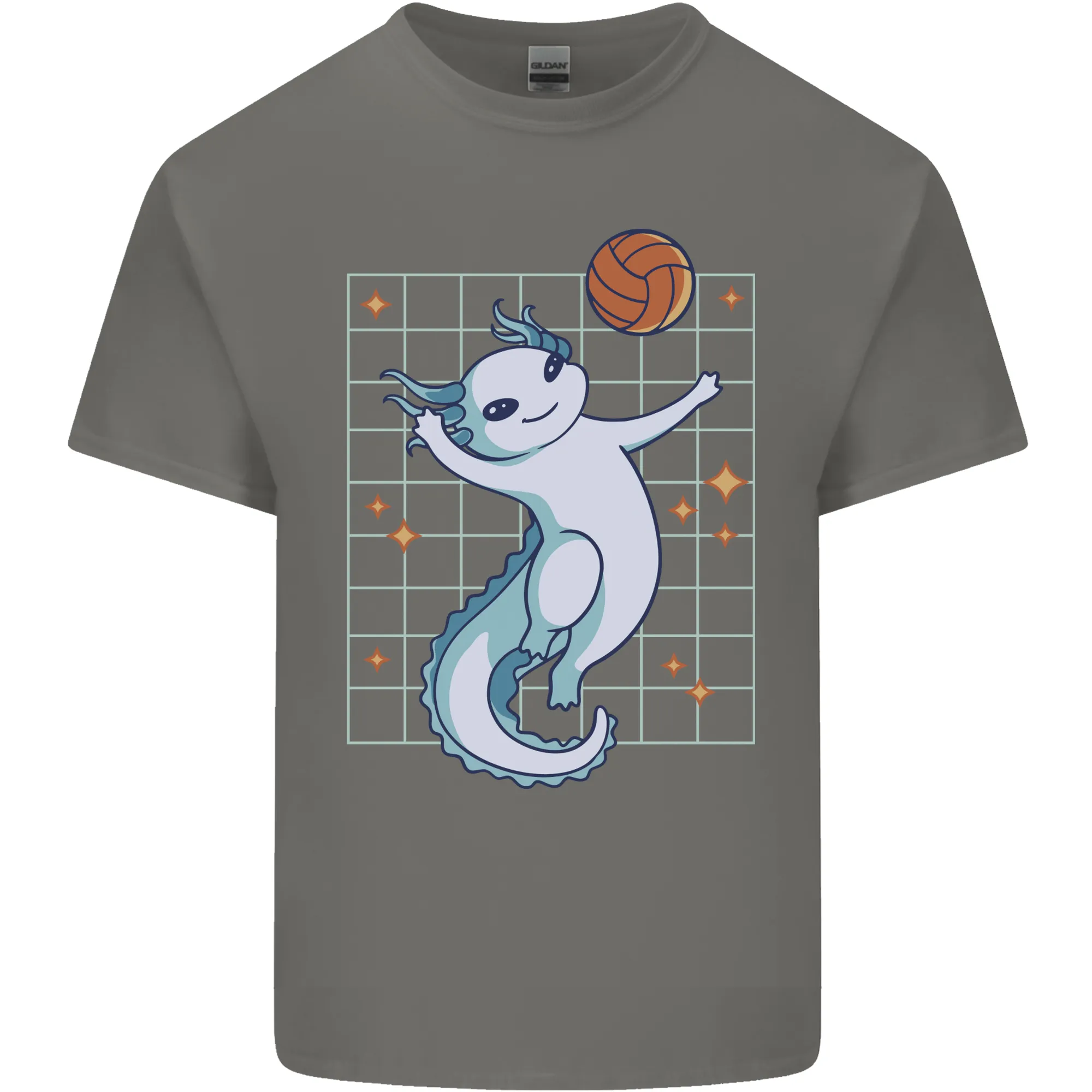 Axolotl Playing Volleyball Kids T-Shirt Childrens