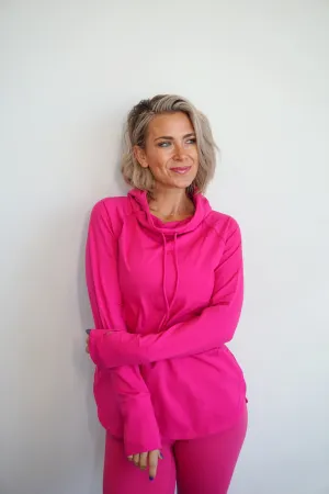 Berry Active Hoodie Top with Thumbholes
