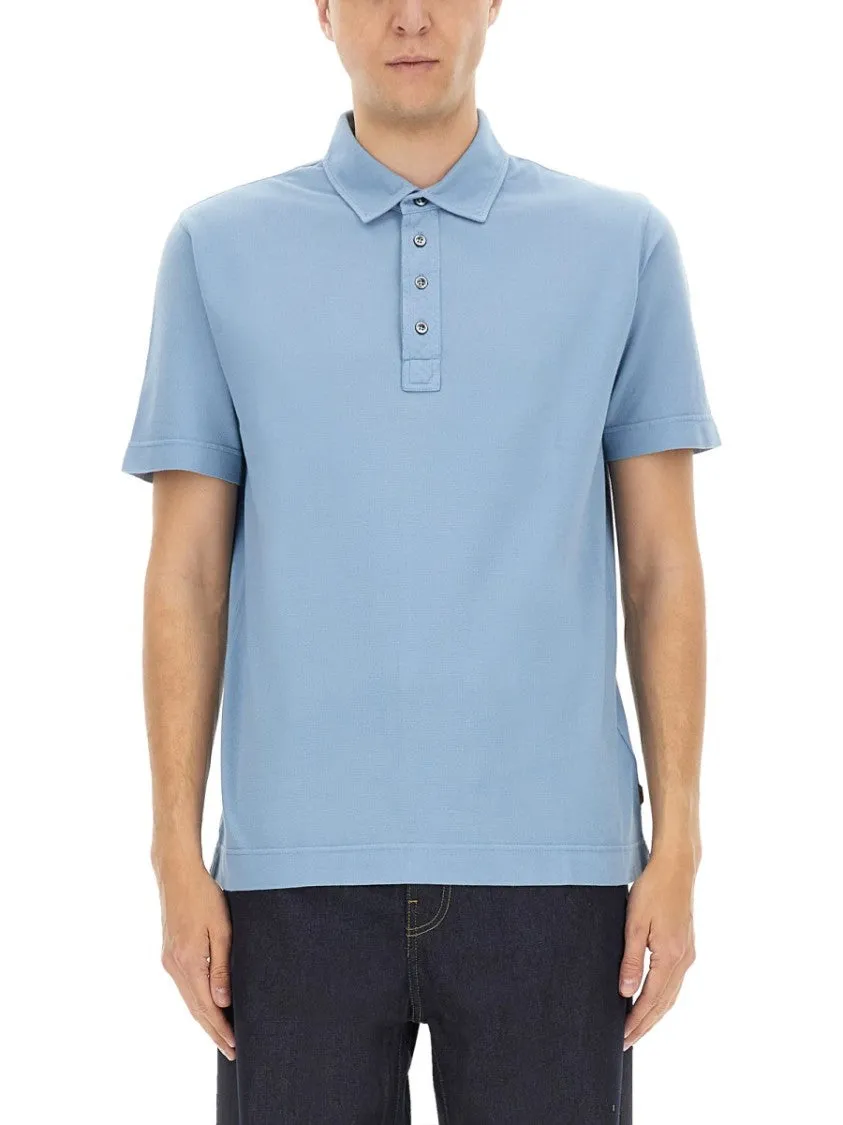 Breathable Cotton Polo With Buttoned Placket