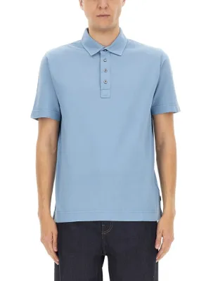 Breathable Cotton Polo With Buttoned Placket