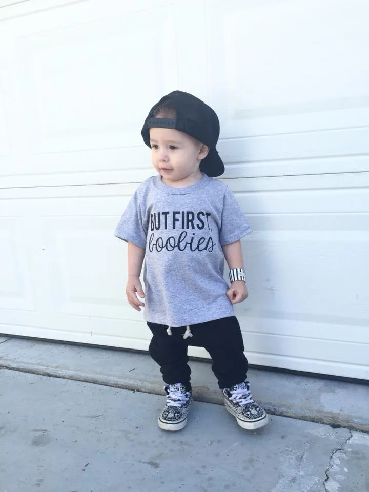 But First Boobies Breastfeeding Bodysuit or Tee