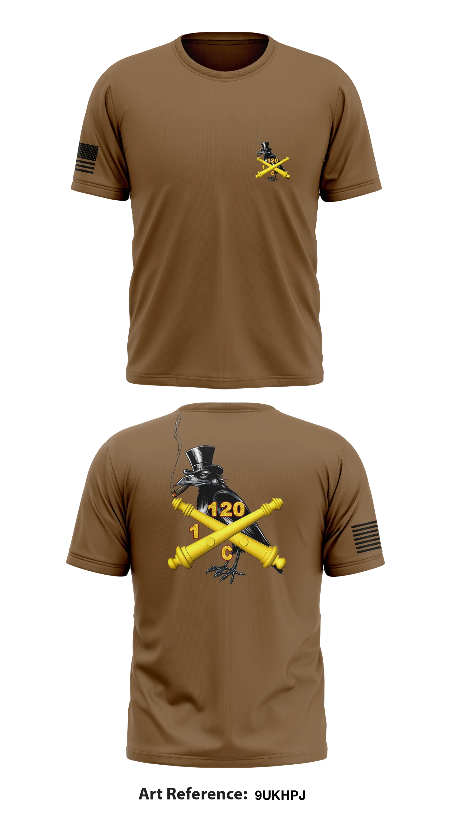 C BTRY 1-120th FA Store 1 Core Men's SS Performance Tee - 9UKHpj