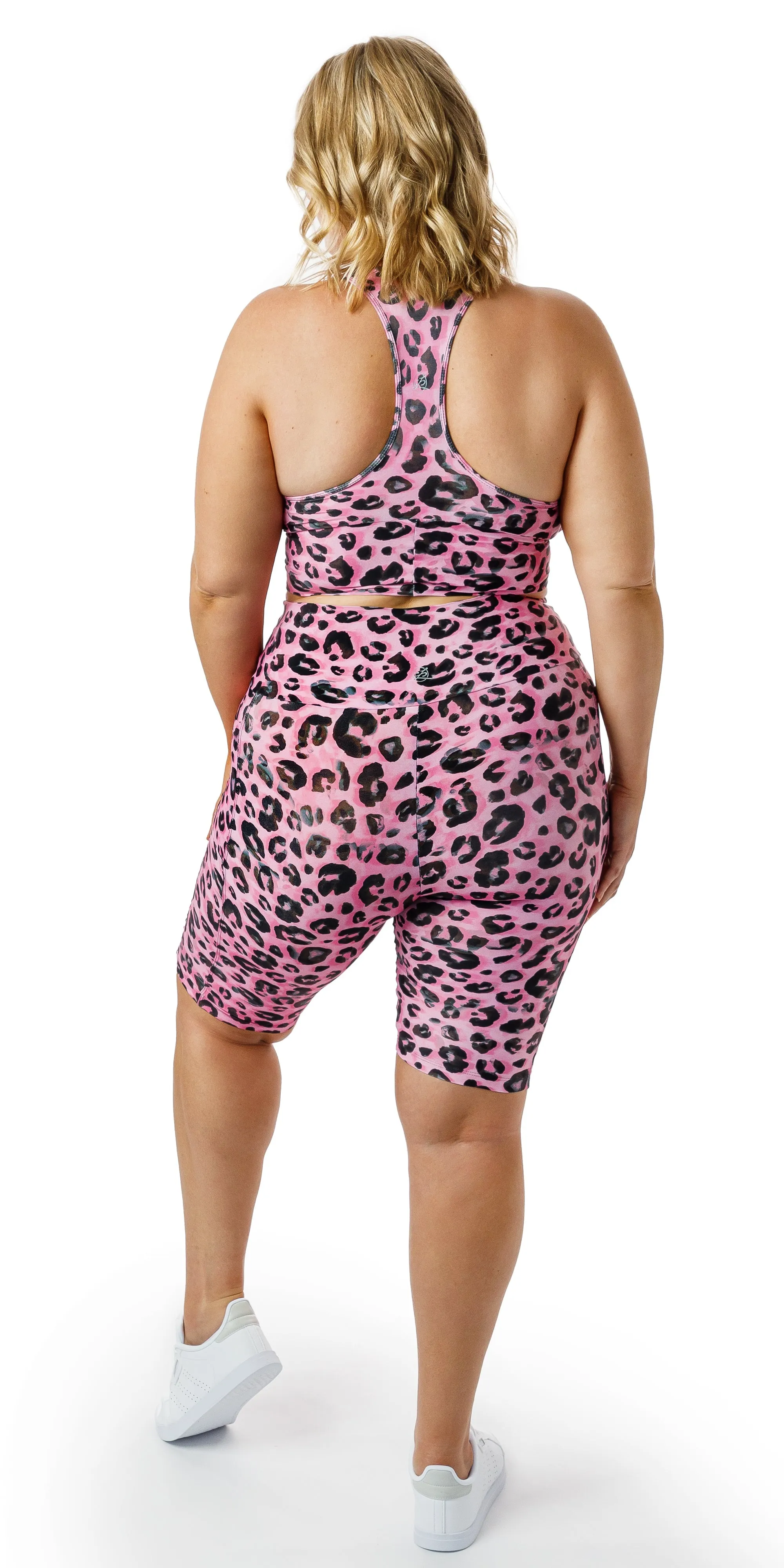 Candy Leopard Eco Biker Shorts with Pockets