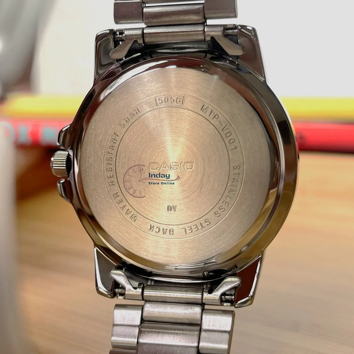 Casio Fashion Men's Watch MTP-VD01D-2B Silver Plated Stainless Steel Mineral Glass
