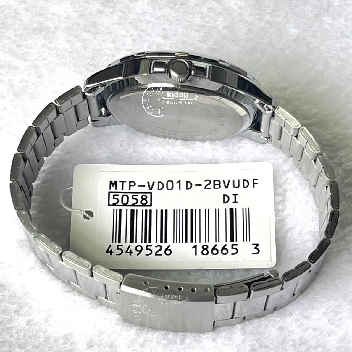 Casio Fashion Men's Watch MTP-VD01D-2B Silver Plated Stainless Steel Mineral Glass