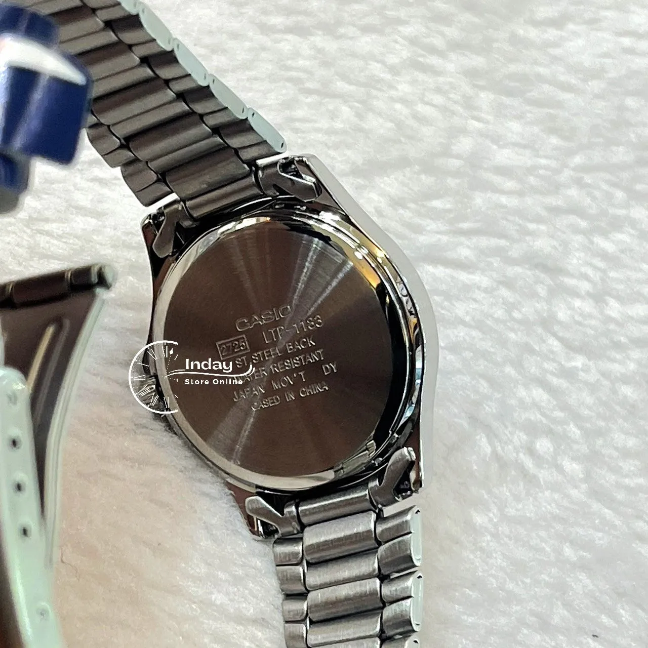 Casio Fashion Women's Watch LTP-1183A-1A Silver and Black Stainless Steel Band Triple-fold Clasp Mineral Glass
