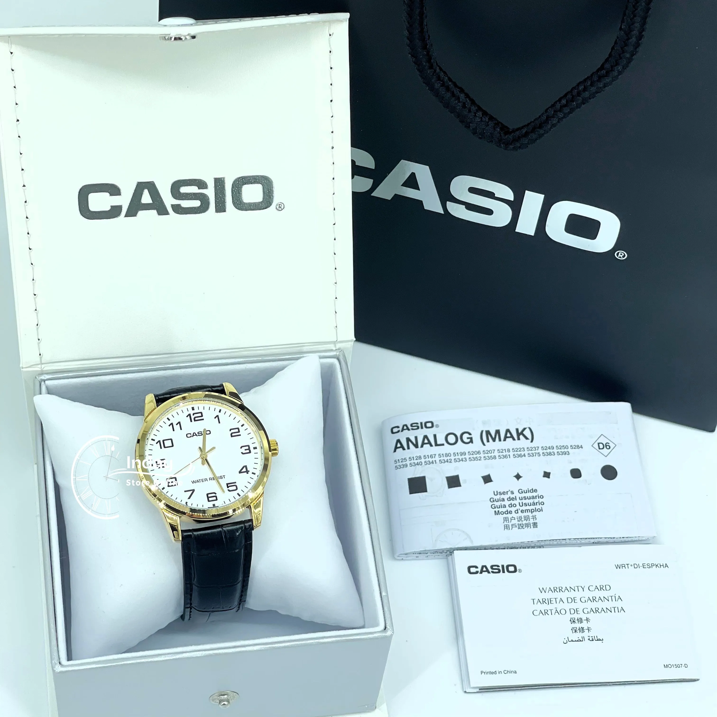 Casio Standard Men's Watch MTP-V001GL-7B Black Leather Strap Mineral Glass