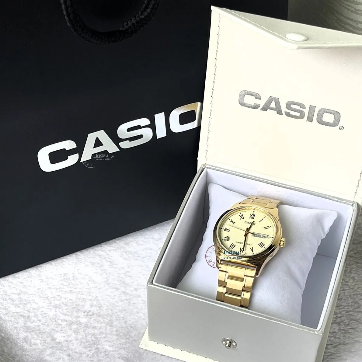 Casio Standard Men's Watch MTP-V006G-9B Gold Plated Stainless Steel Mineral Glass