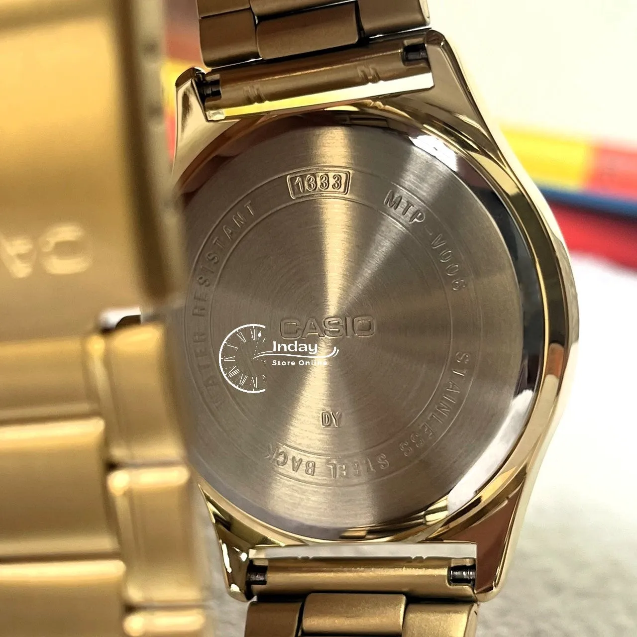 Casio Standard Men's Watch MTP-V006G-9B Gold Plated Stainless Steel Mineral Glass