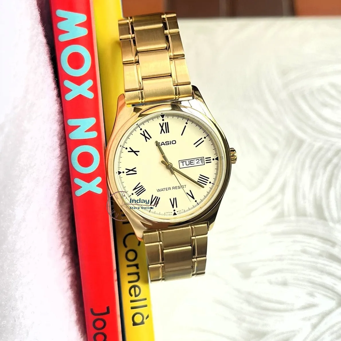 Casio Standard Men's Watch MTP-V006G-9B Gold Plated Stainless Steel Mineral Glass