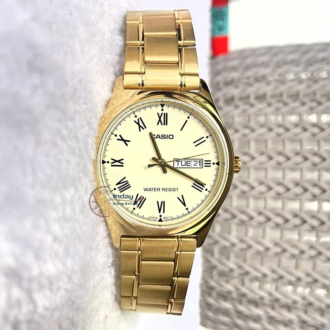 Casio Standard Men's Watch MTP-V006G-9B Gold Plated Stainless Steel Mineral Glass