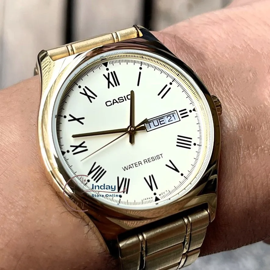 Casio Standard Men's Watch MTP-V006G-9B Gold Plated Stainless Steel Mineral Glass