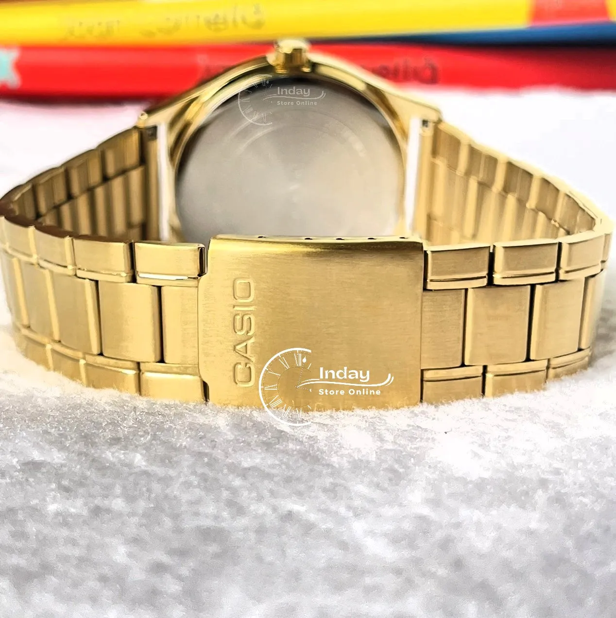 Casio Standard Men's Watch MTP-V006G-9B Gold Plated Stainless Steel Mineral Glass