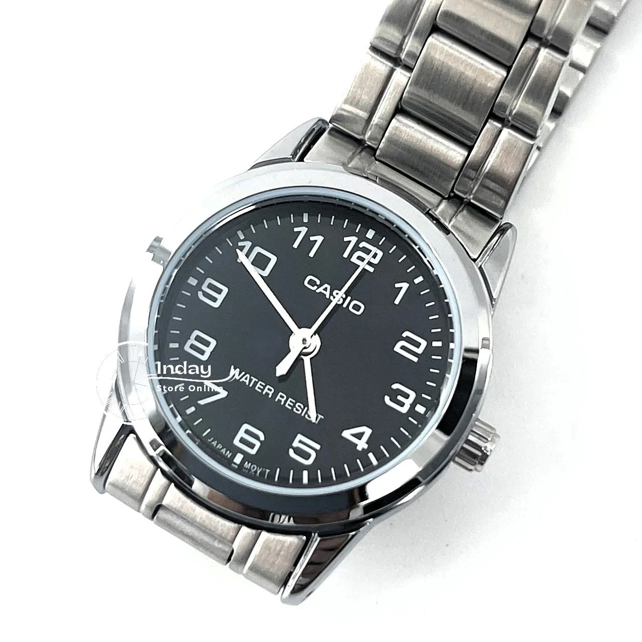 Casio Standard Women's Watch LTP-V001D-1B Silver Plated Stainless Steel Strap