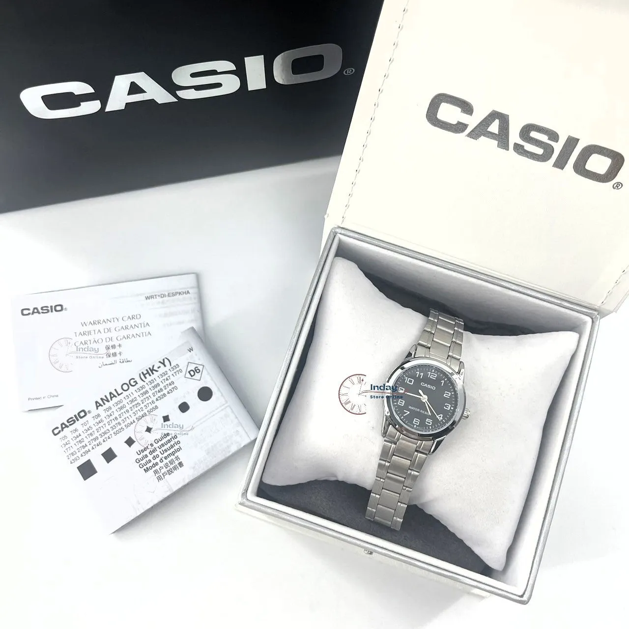 Casio Standard Women's Watch LTP-V001D-1B Silver Plated Stainless Steel Strap