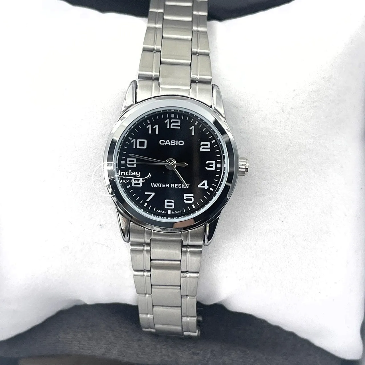 Casio Standard Women's Watch LTP-V001D-1B Silver Plated Stainless Steel Strap