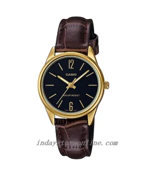 Casio Standard Women's Watch LTP-V005GL-1B Brown Leather Strap