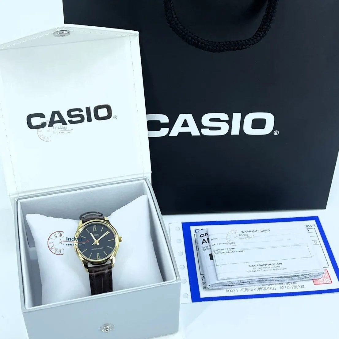Casio Standard Women's Watch LTP-V005GL-1B Brown Leather Strap
