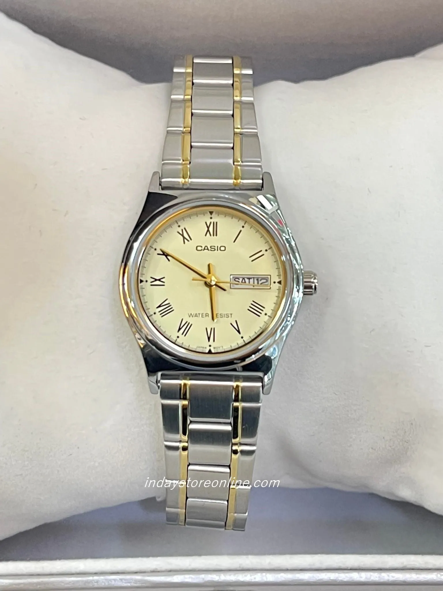 Casio Standard Women's Watch LTP-V006SG-9B Two Tone Stainless Strap Mineral Glass