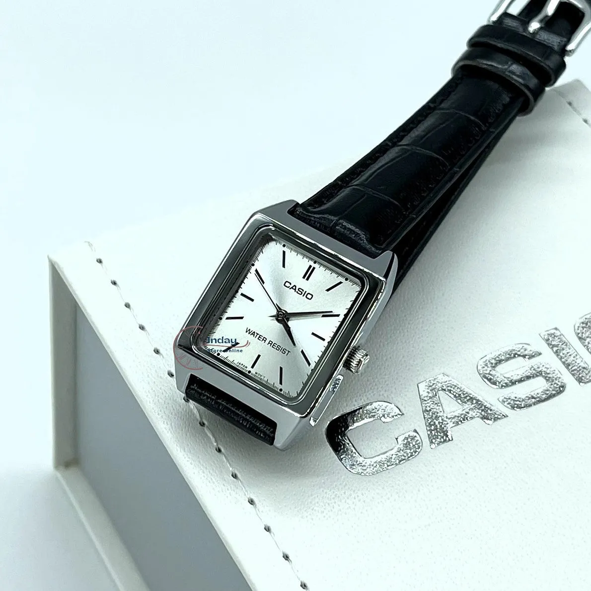 Casio Standard Women's Watch LTP-V007L-7E1 Square Type Black Leather Strap