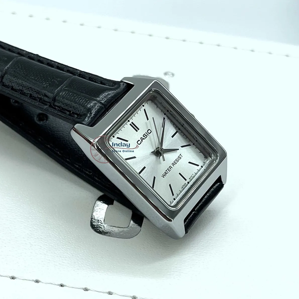 Casio Standard Women's Watch LTP-V007L-7E1 Square Type Black Leather Strap