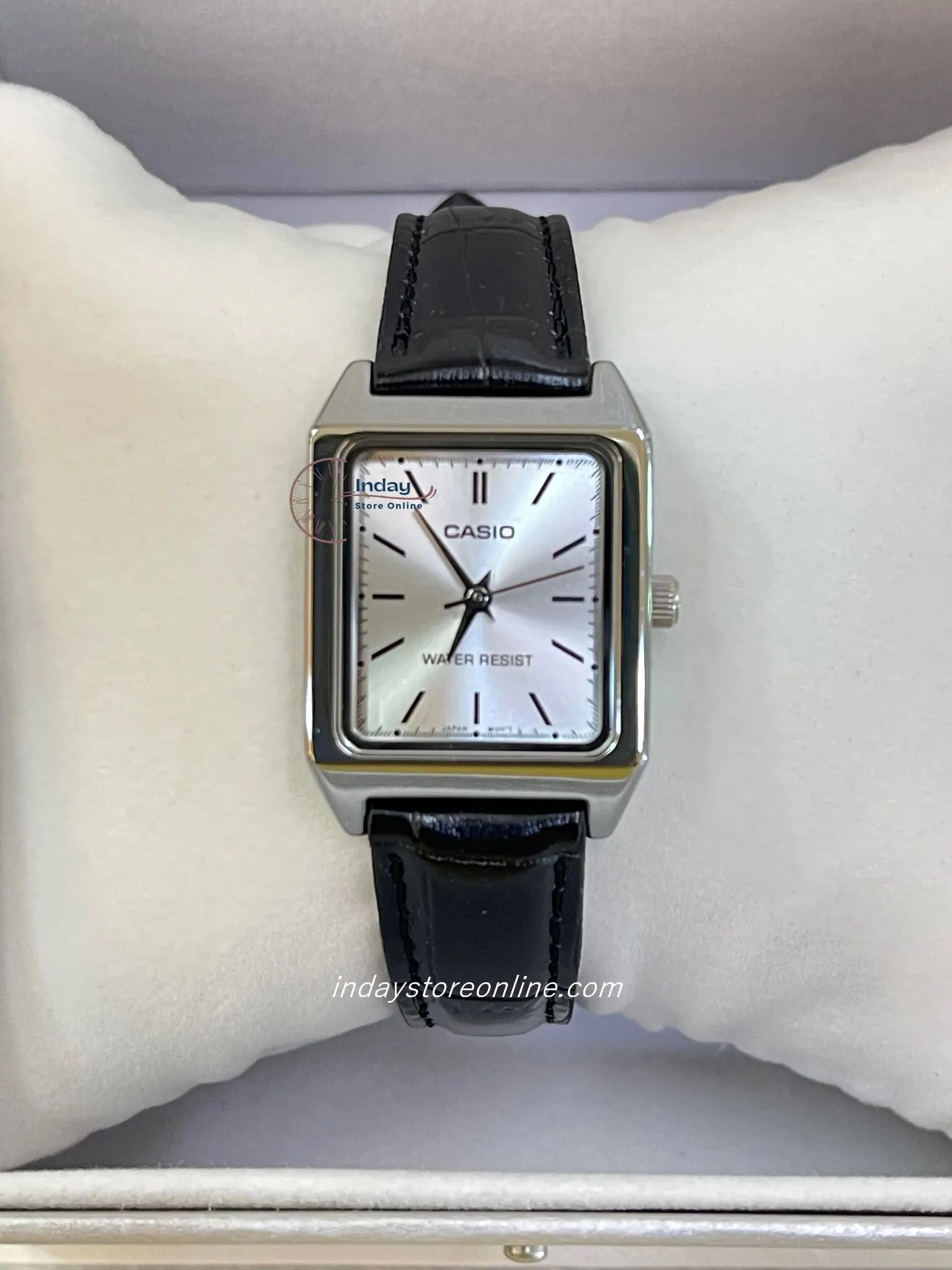 Casio Standard Women's Watch LTP-V007L-7E1 Square Type Black Leather Strap