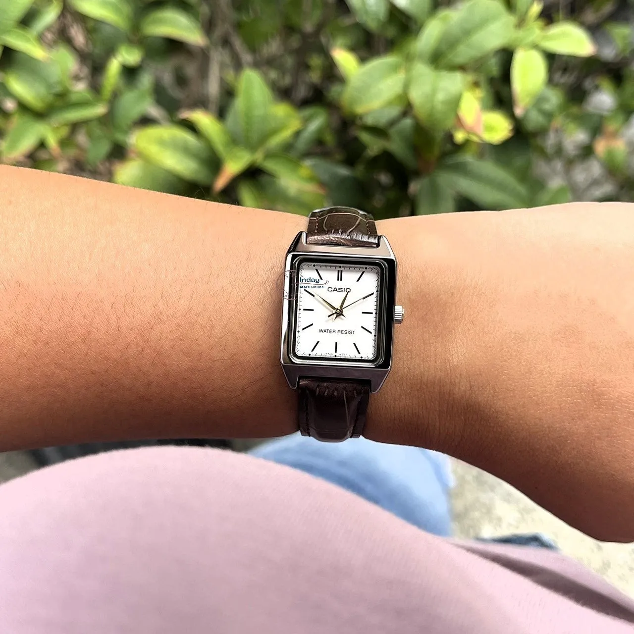 Casio Standard Women's Watch LTP-V007L-7E2 Square Type Brown Leather Strap
