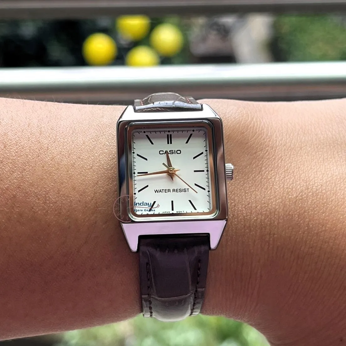 Casio Standard Women's Watch LTP-V007L-7E2 Square Type Brown Leather Strap