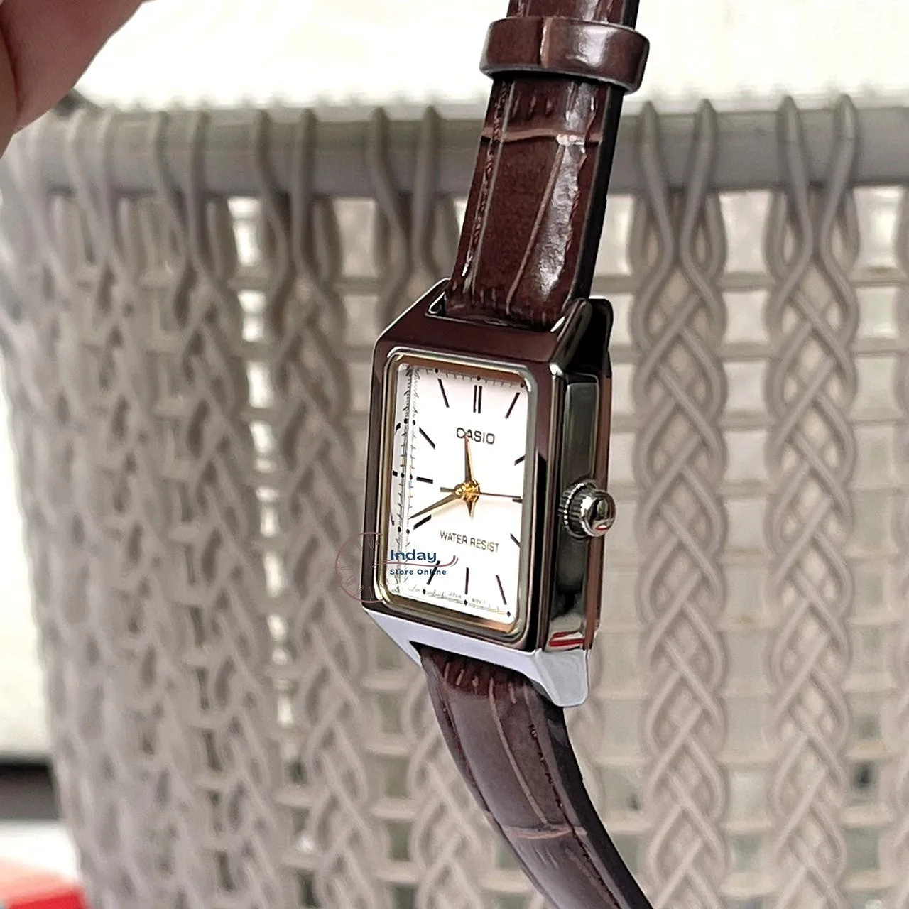 Casio Standard Women's Watch LTP-V007L-7E2 Square Type Brown Leather Strap