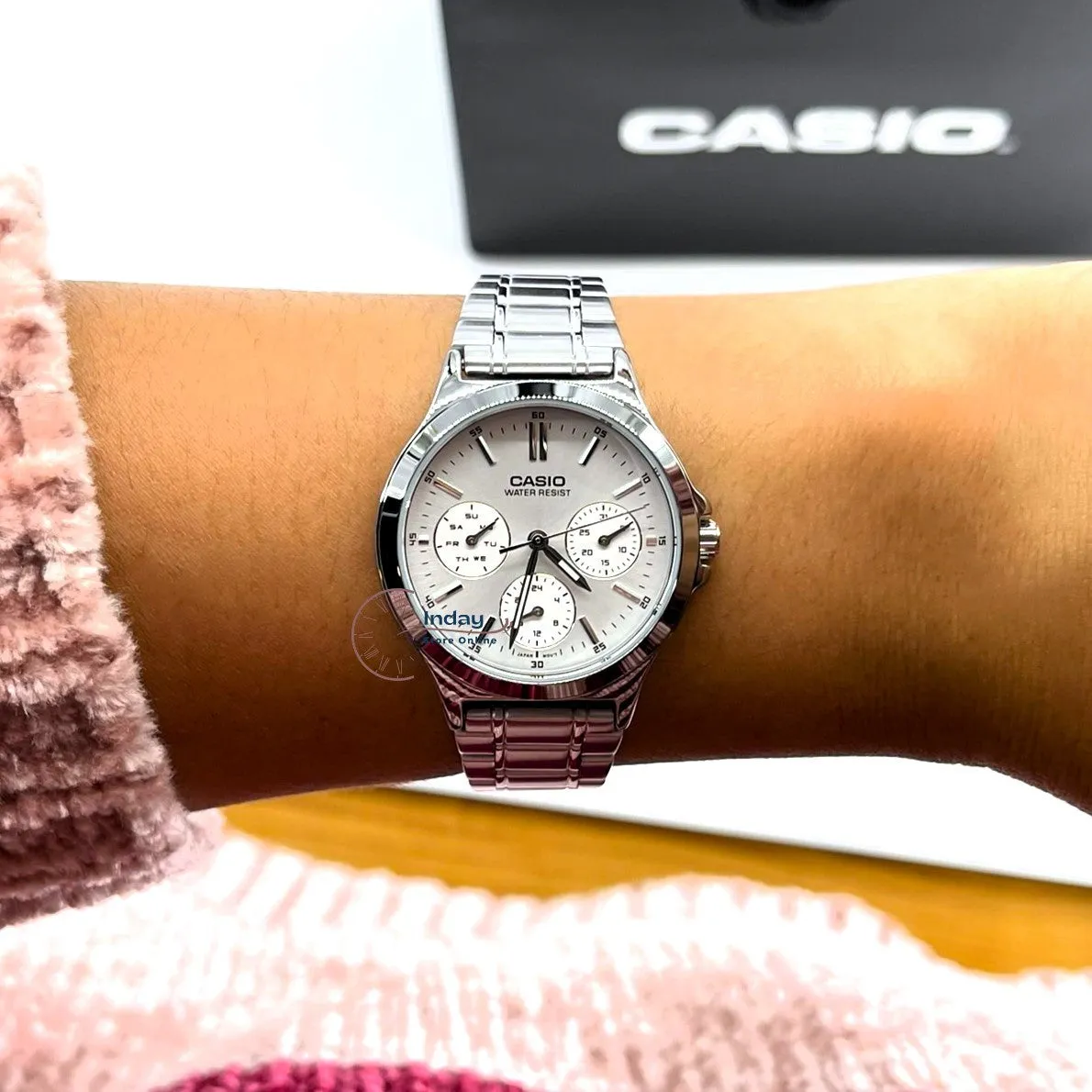 Casio Standard Women's Watch LTP-V300D-7A Silver Plated Stainless Steel Strap