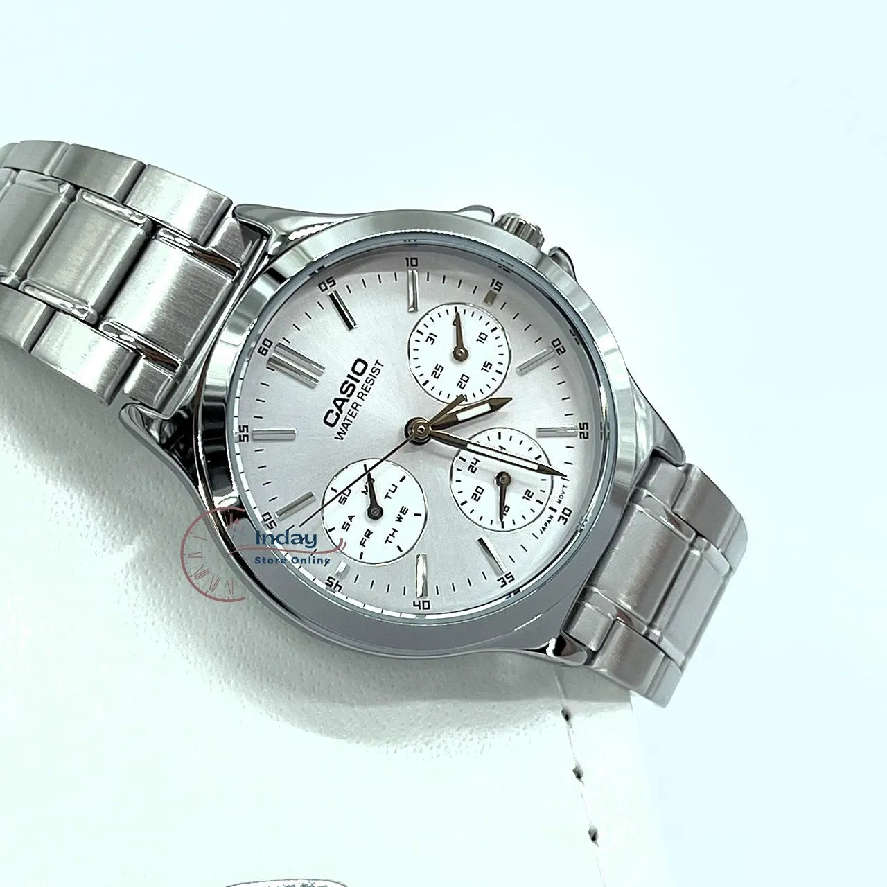Casio Standard Women's Watch LTP-V300D-7A Silver Plated Stainless Steel Strap