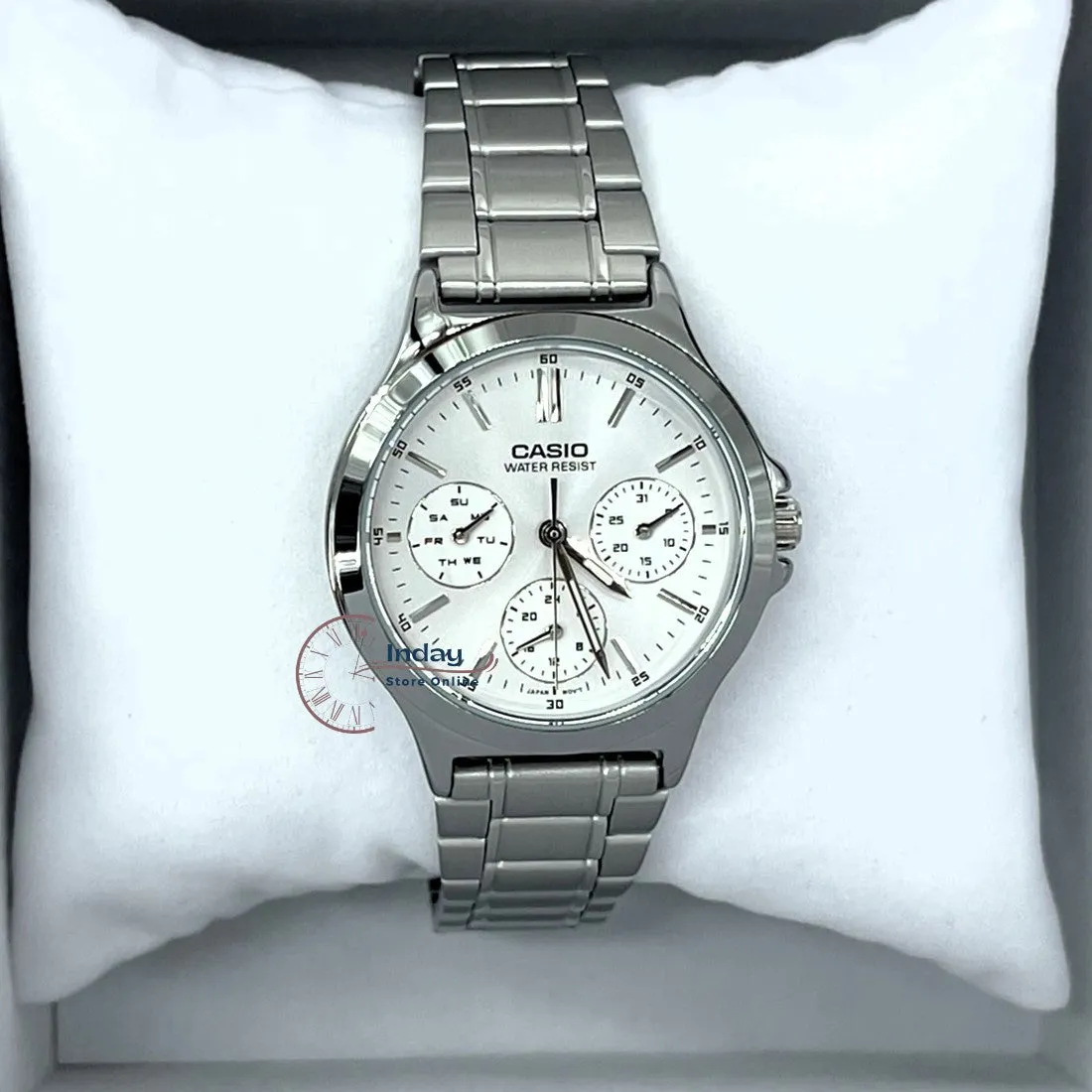 Casio Standard Women's Watch LTP-V300D-7A Silver Plated Stainless Steel Strap