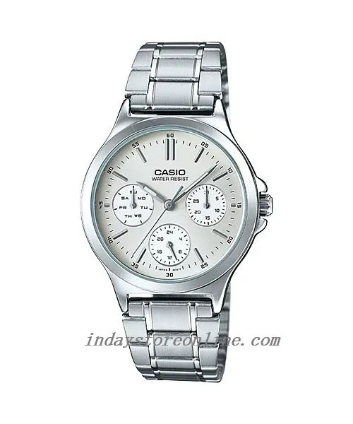 Casio Standard Women's Watch LTP-V300D-7A Silver Plated Stainless Steel Strap