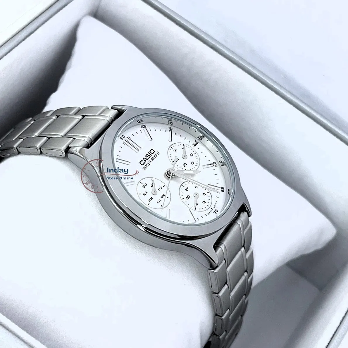 Casio Standard Women's Watch LTP-V300D-7A Silver Plated Stainless Steel Strap