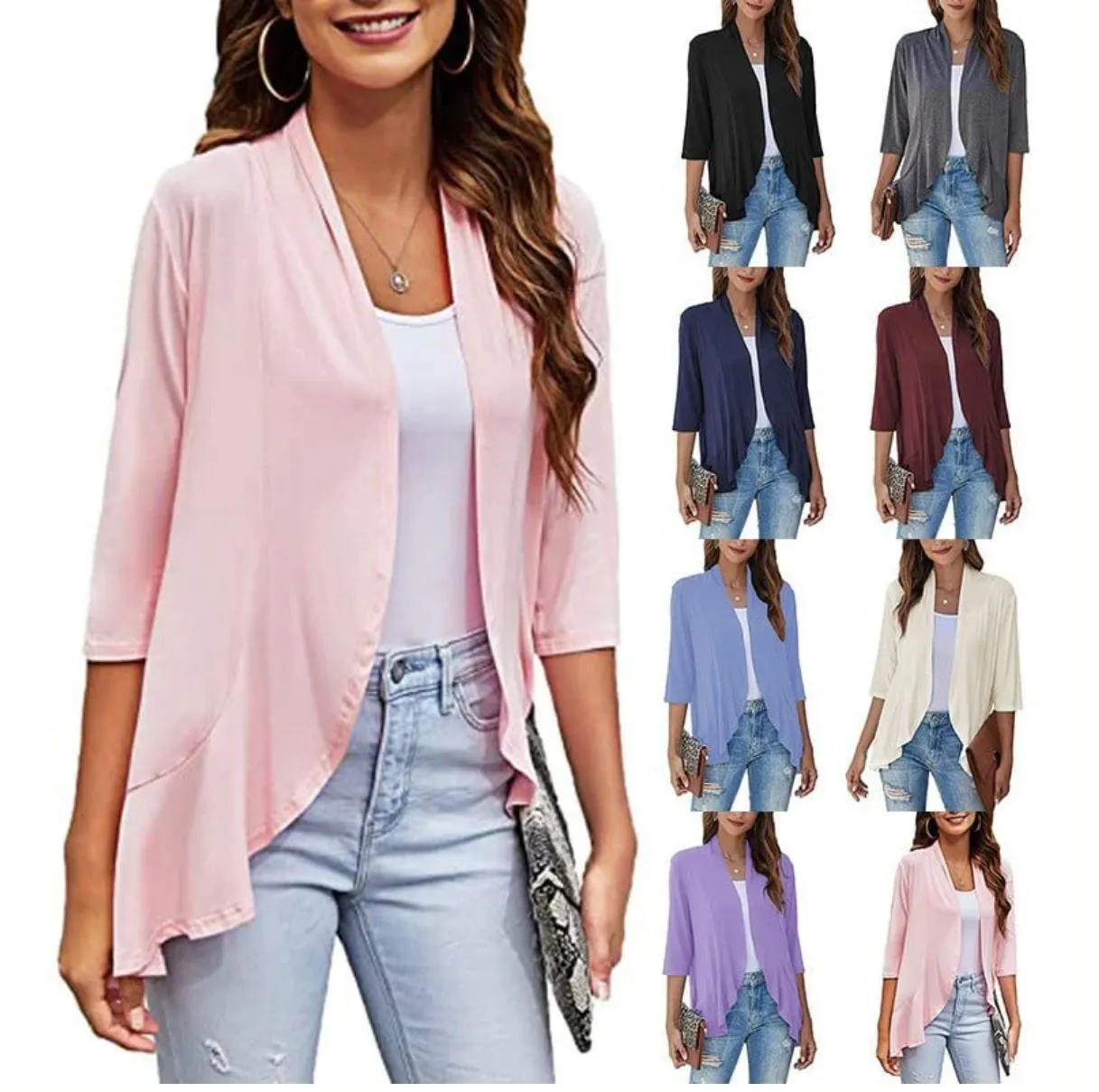 Casual, lightweight women's cardigans with open front