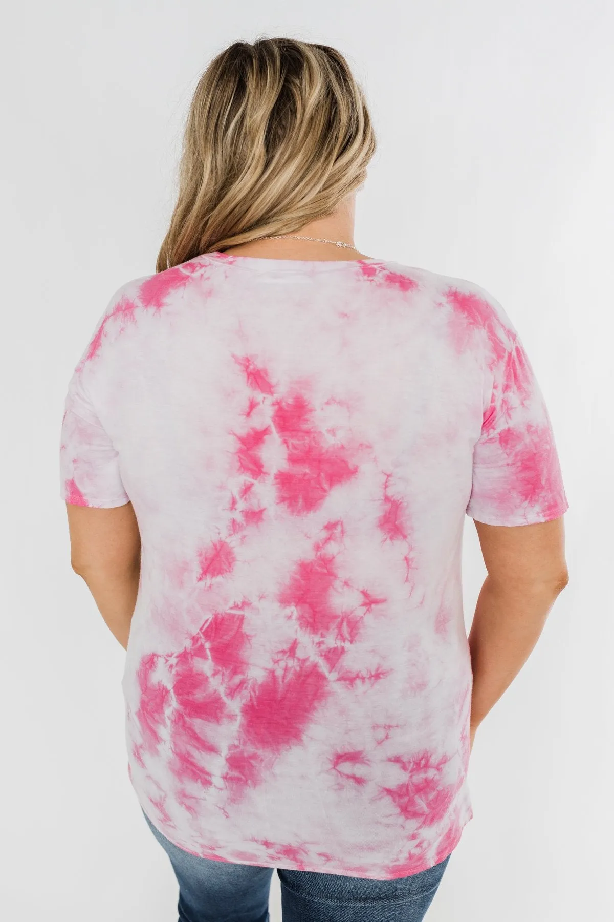 Caught Me Smiling Tie Dye Top- Pink