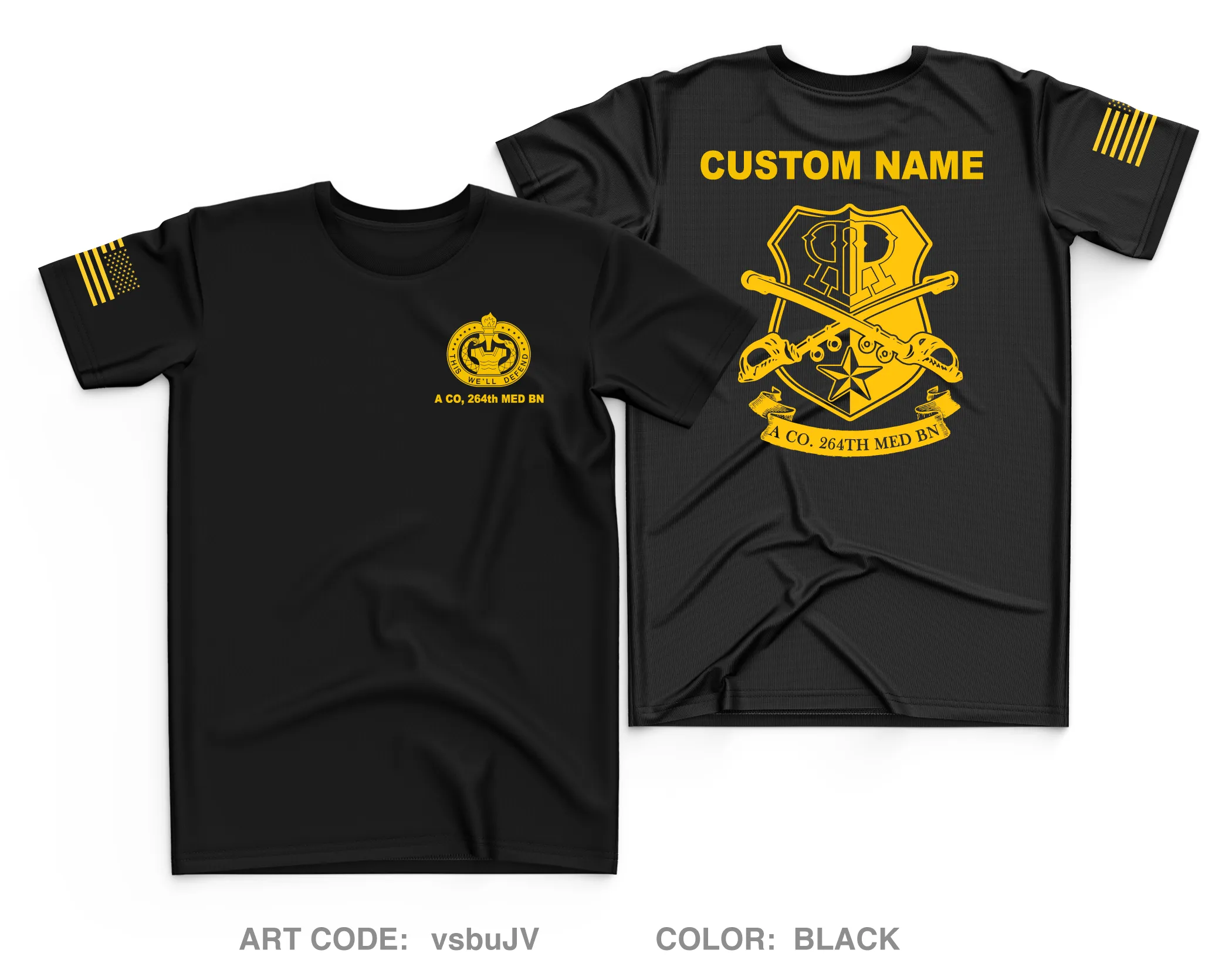 Custom A CO, 264th MED BN Core Men's SS Performance Tee - vsbuJV
