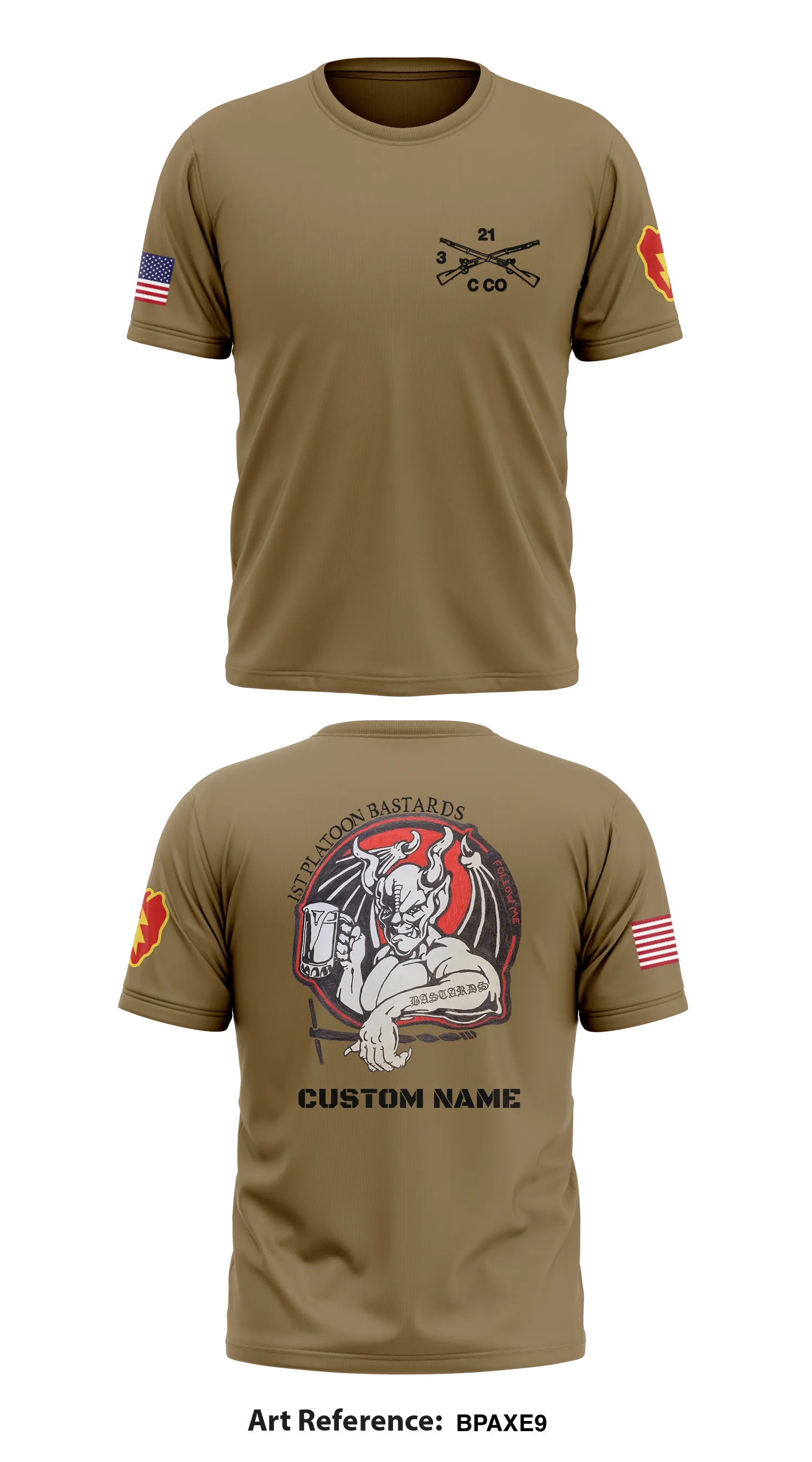 CUSTOM Charlie Company, 3-21 Infantry Store 1 Core Men's SS Performance Tee - Bpaxe9