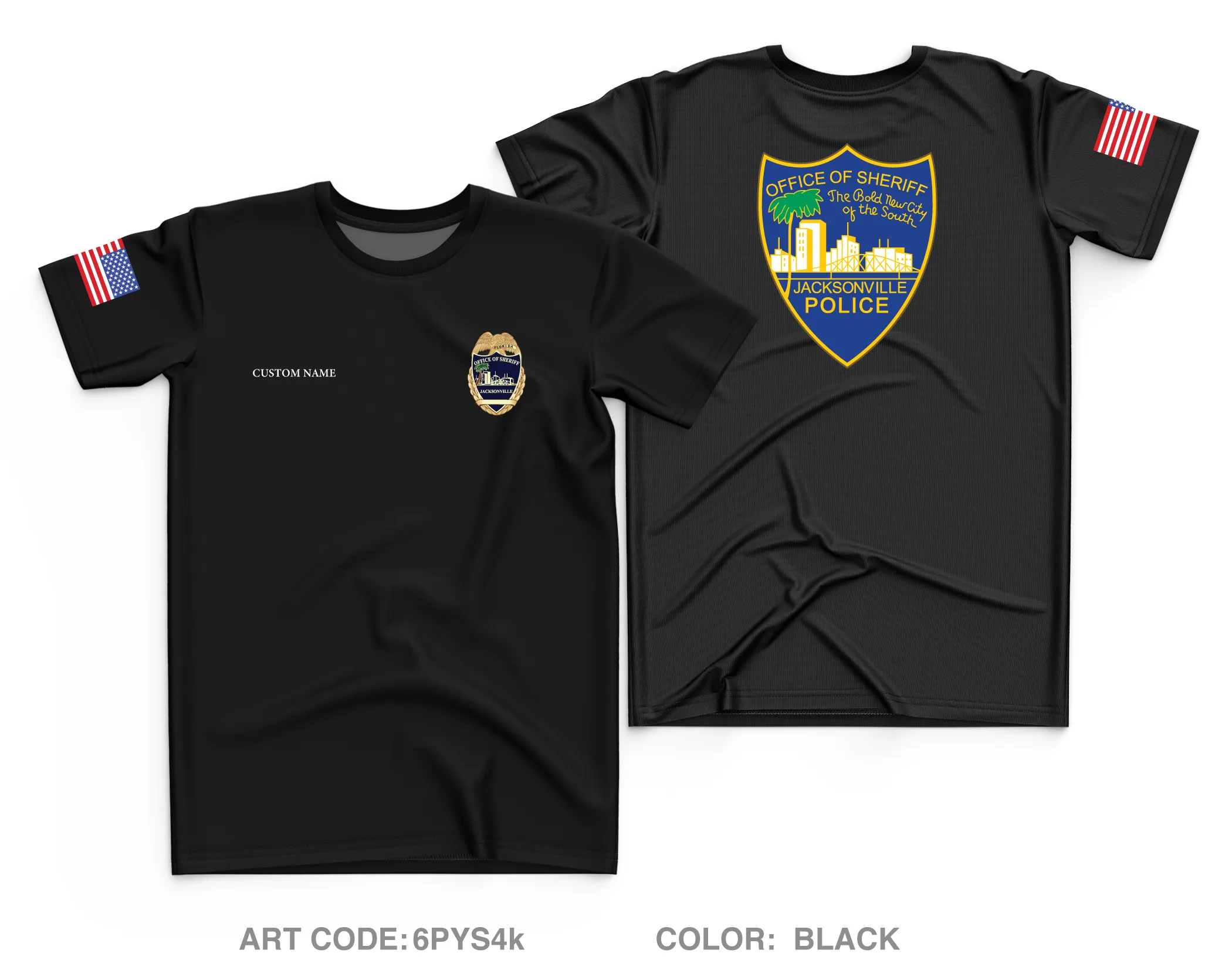 CUSTOM Jacksonville Sheriff’s Office Store 1 Core Men's SS Performance Tee - 6PYS4k