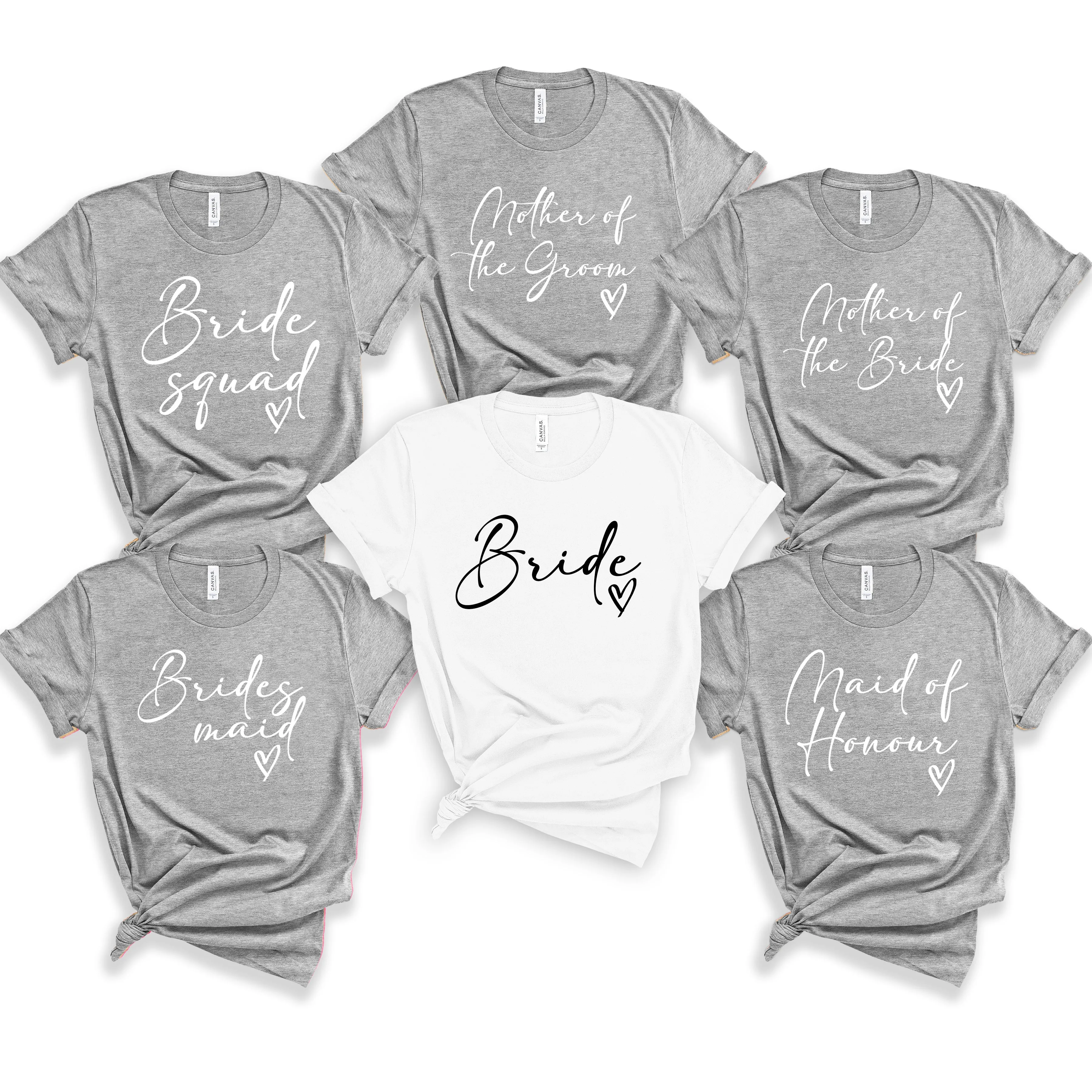Custom Made Hen Party TShirts for the Bridesmaid Maid of Honour Mother of The Bride and Groom