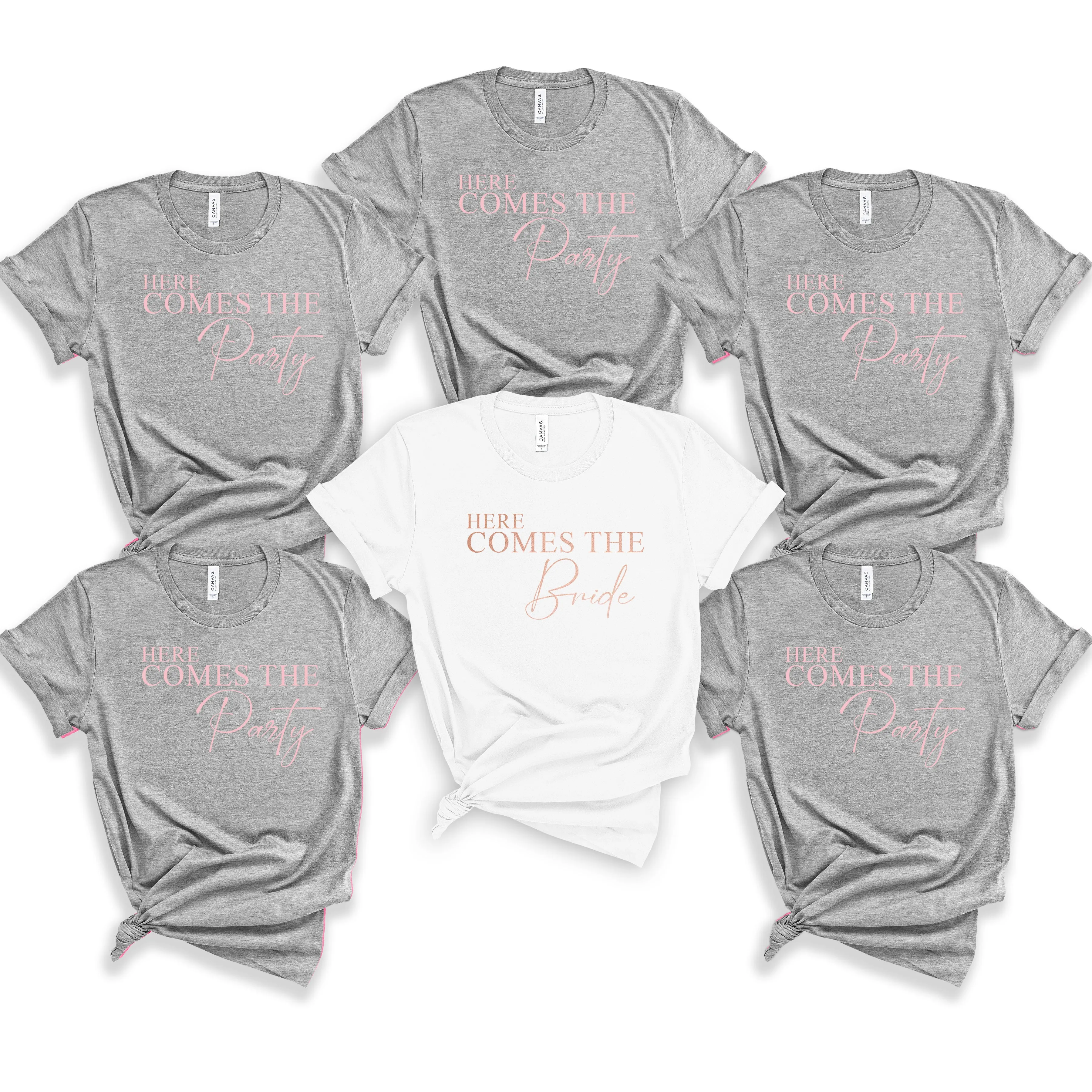 Cute Pink Personalised Hen Party Bride Squad T Shirt