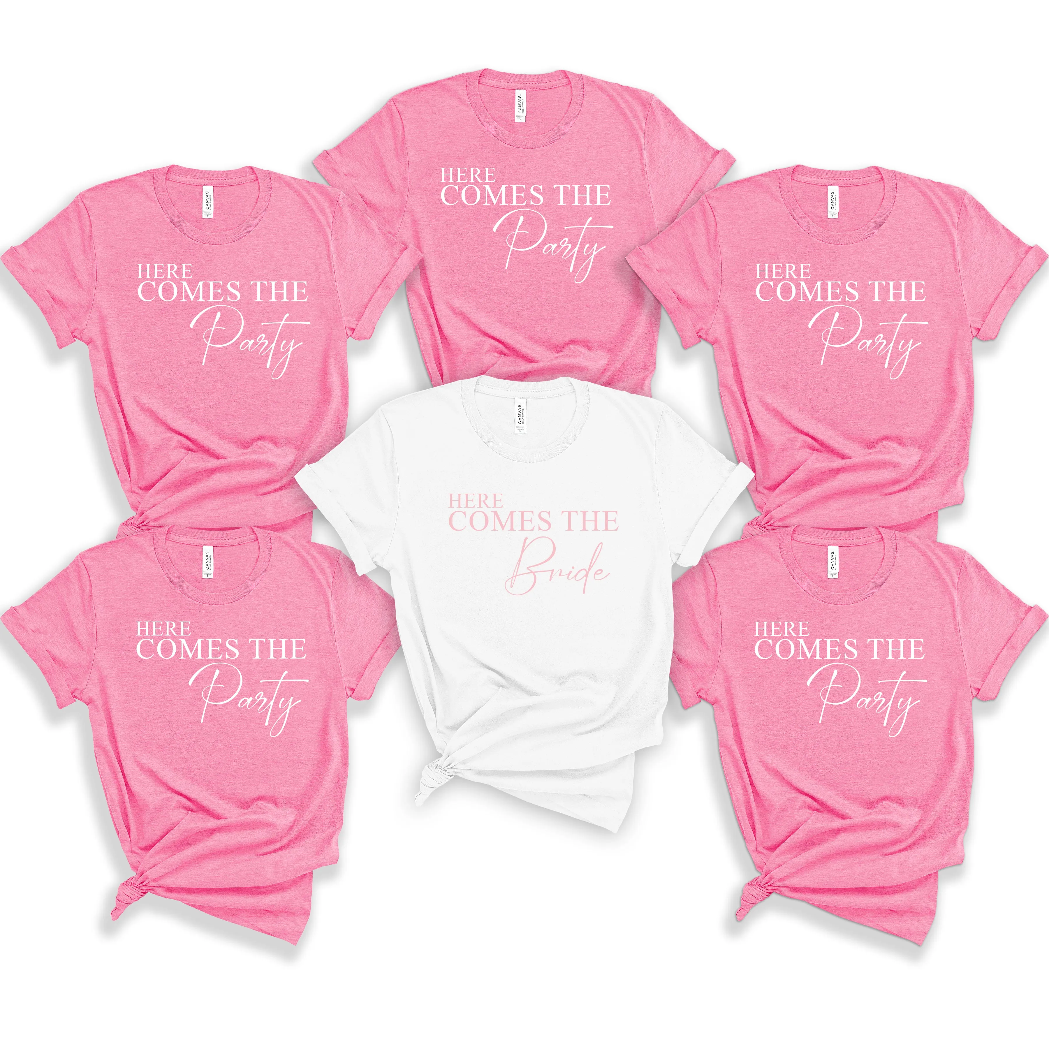 Cute Pink Personalised Hen Party Bride Squad T Shirt