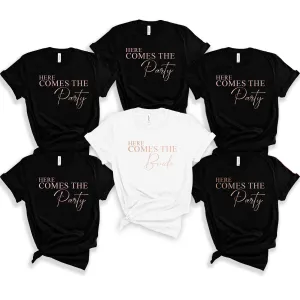 Cute Pink Personalised Hen Party Bride Squad T Shirt